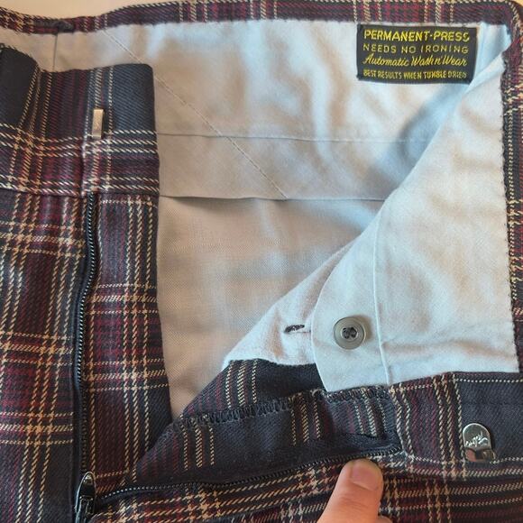 Vintage Unbranded High Waist Wide Leg Plaid Pants Size S? Academia Fall Preppy - Picture 7 of 7